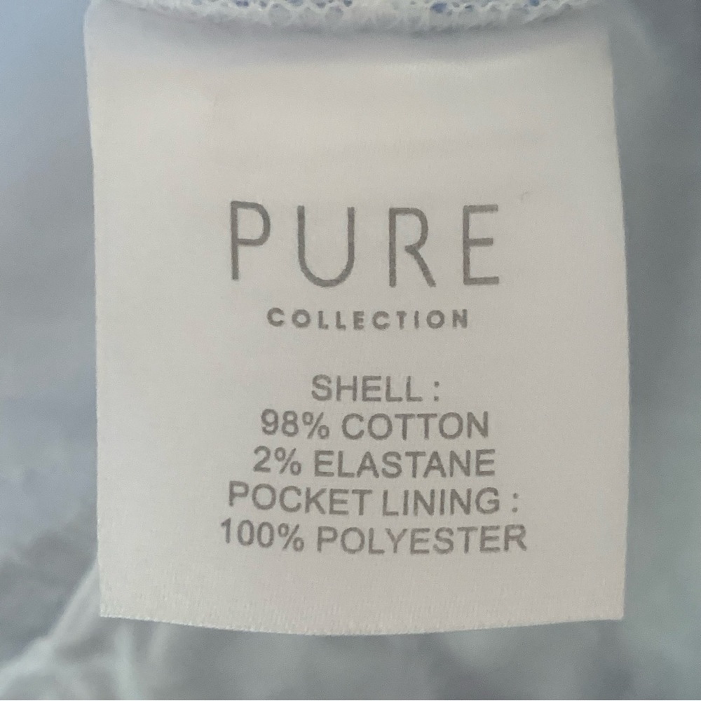 PURE COLLECTION Geo Print Cotton Capri Pants Blue and White - Picture 8 of 16